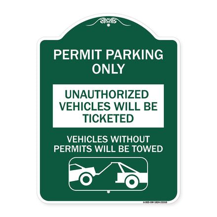 Permit Parking Only Unauthorized Vehicles Will Be Ticketed Vehicles Without Permits Will Be Towed (With Graphic)