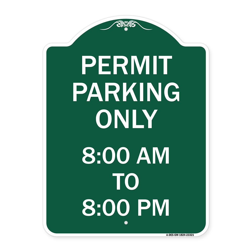 Permit Parking Only 8-00 Am to 8-00 Pm