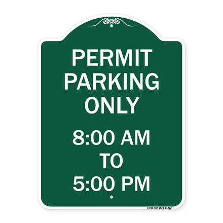 Permit Parking Only 8-00 Am to 5-00 Pm