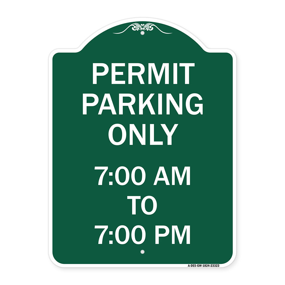 Permit Parking Only 7-00 Am to 7-00 Pm