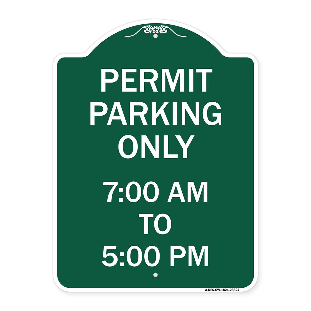 Permit Parking Only 7-00 Am to 5-00 Pm