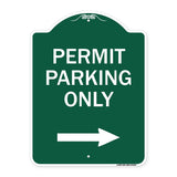 Permit Parking Only (With Right Arrow)