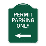 Permit Parking Only (With Left Arrow)