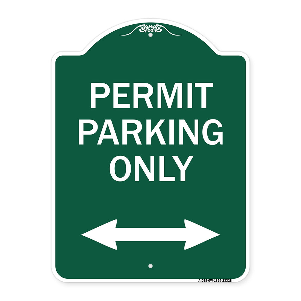 Permit Parking Only (Bidirectional Arrow)