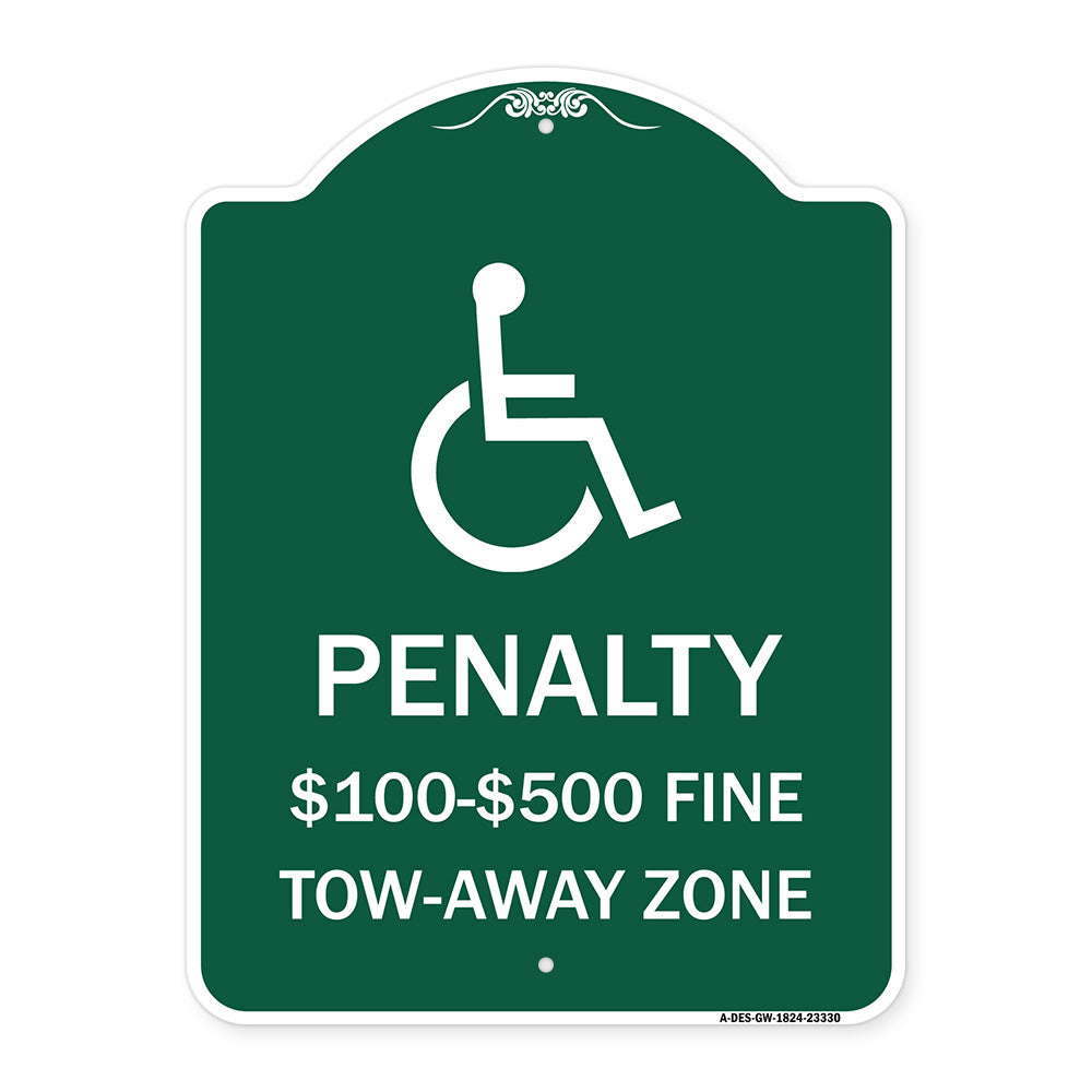 Penalty - $100 - $500 Fine - Tow-Away Zone