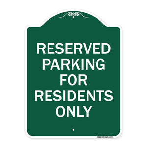 Parking Space Reserved Sign Parking Reserved for Residents Only