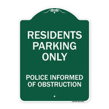 Parking Sign Residents Parking Only Police Informed of Obstruction
