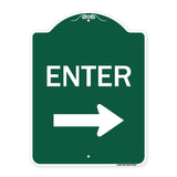 Parking Lot Sign Enter Sign (Right Arrow)