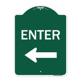 Parking Lot Sign Enter Sign (Left Arrow)
