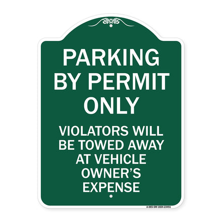 Parking by Permit Only Violators Will Be Towed Away at Vehicle Owner's Expense