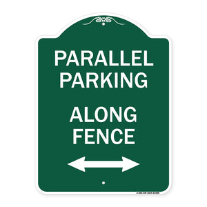 Parallel Parking - Along Fence (With Bidirectional Arrow)