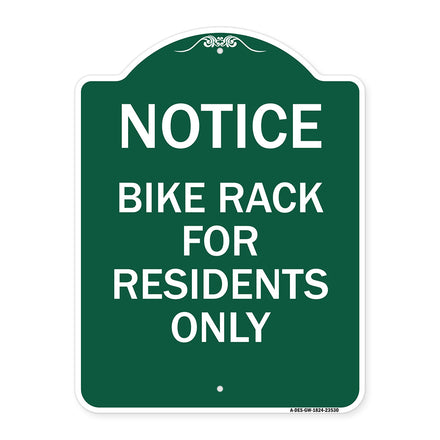 Notice Sign Bike Rack for Residents Only