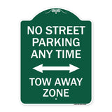 No Street Parking Anytime Tow Away Zone (With Bidirectional Arrow)