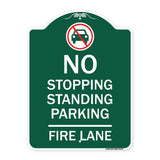No Stopping Standing Fire Lane with Graphic