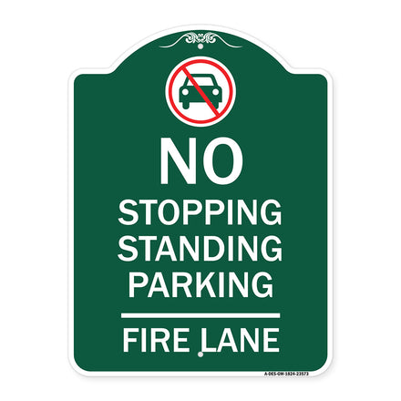 No Stopping Standing Fire Lane with Graphic