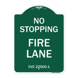 No Stopping Fire Lane - Refer to CVC 22500.1