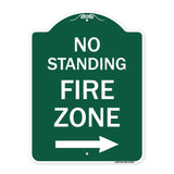 No Standing Fire Zone with Right Arrow