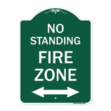 No Standing Fire Zone with Bidirectional Arrow