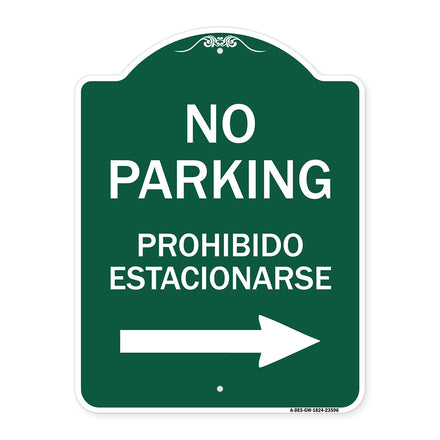 No Parking Prohibido Estacionarse (With Left Arrow)