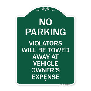 No Parking Violators Towed Away at Owner's Expense
