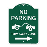 No Parking Tow-Away Zone with Right Arrow