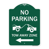 No Parking Tow-Away Zone with Left Arrow