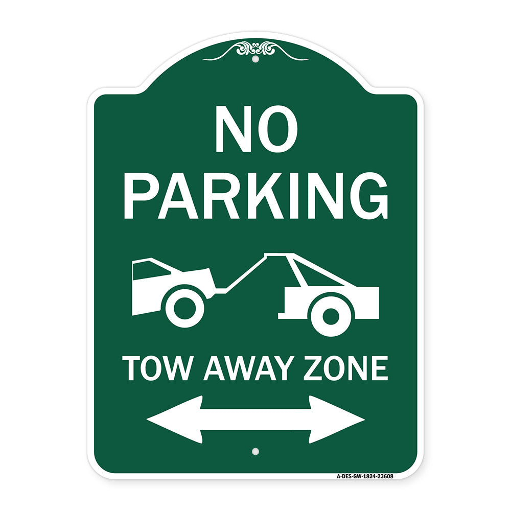 No Parking Tow-Away Zone with Bidirectional Arrow
