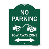 No Parking Tow-Away Zone with Bidirectional Arrow