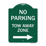 No Parking Tow Away Zone with Right Arrow