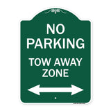 No Parking Tow Away Zone with Bidirectional Arrow