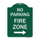 No Parking Fire Zone with Right Arrow