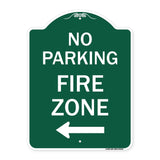 No Parking Fire Zone with Left Arrow