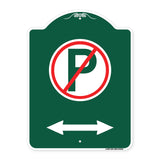 No Parking Symbol with Bidirectional Arrow