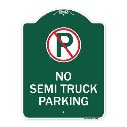 No Parking Sign No Semi Truck Parking with Symbol