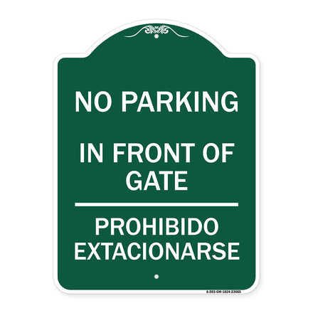 No Parking Sign No Parking in Front of Gate Prohibido Estacionarse