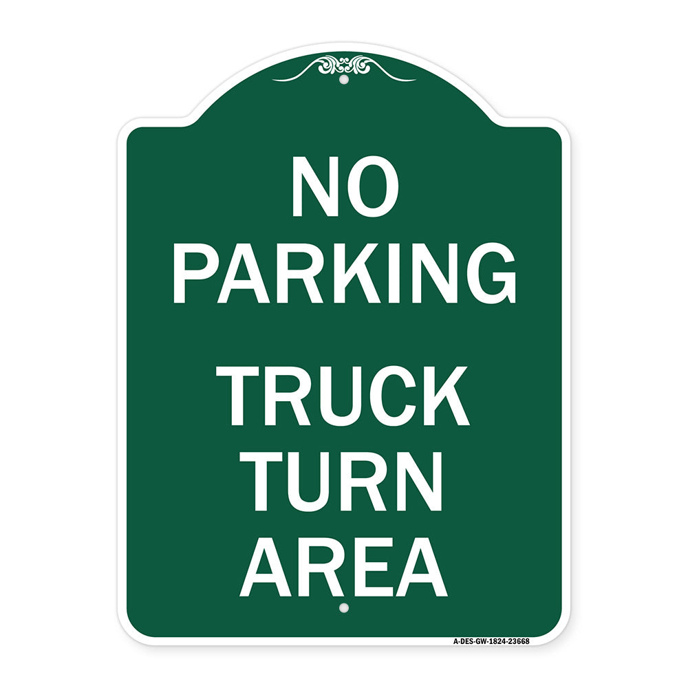 No Parking Sign No Parking - Truck Turn Area