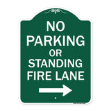 No Parking or Standing Fire Lane (With Right Arrow)