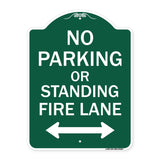 No Parking or Standing Fire Lane (With Bidirectional Arrow)