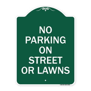 No Parking on Street or Lawns