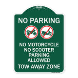 No Parking No Motorcycle No Scooter Parking Allowed Tow Away Zone (With Graphic)