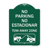 No Parking No Estacionar Tow Away Zone (With Graphic) Directional Arrow) Tacionamiento Zona De Cargamento