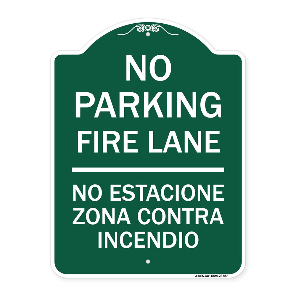 No Parking Fire Lane No Estacione Zona Contra Incendio