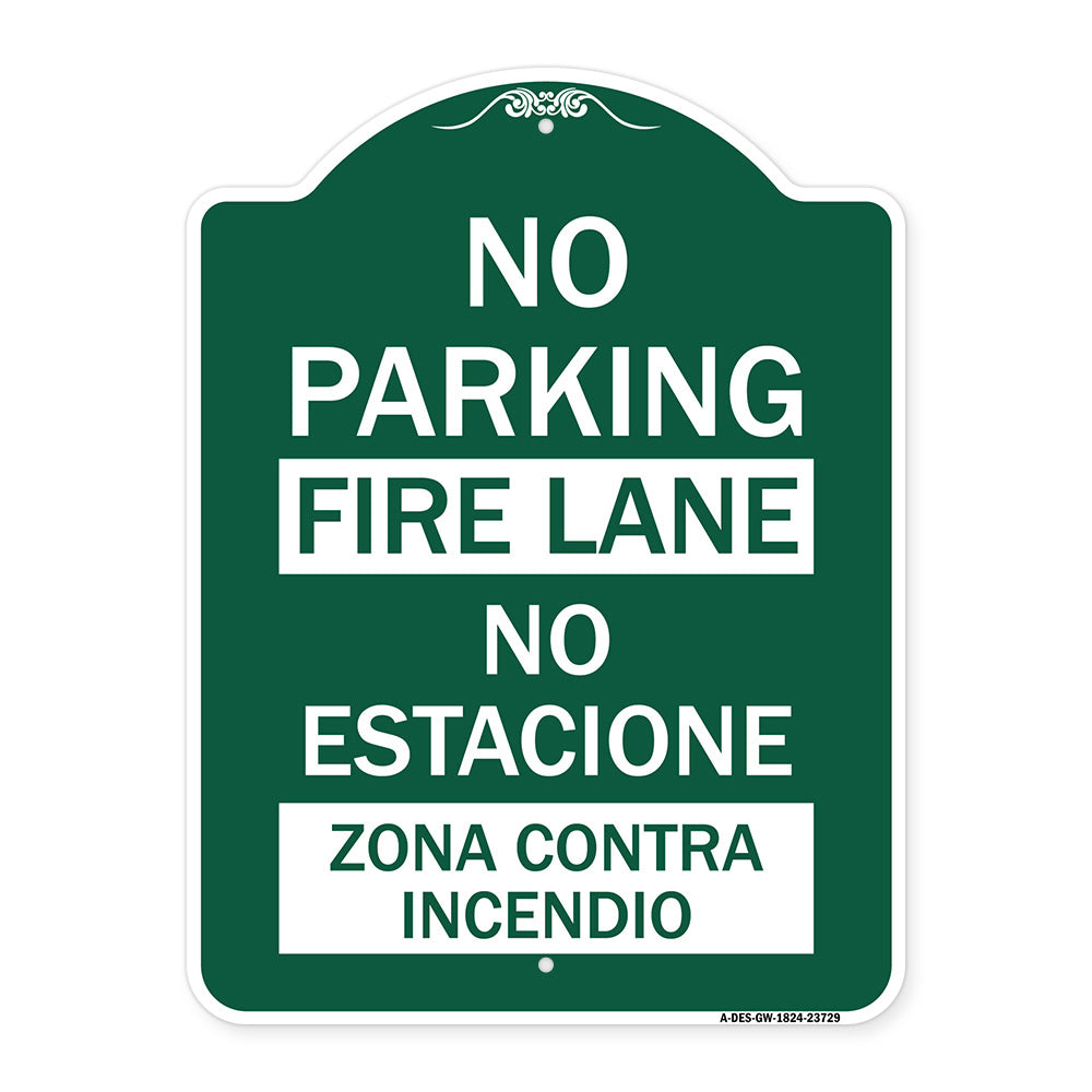 No Parking Fire Lane - No Estacione Zona Contra Incendio