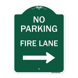 No Parking Fire Lane (With Right Arrow)