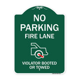 No Parking Fire Lane (With Graphic) Violators Booted or Towed