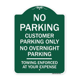 No Parking Customer Parking Only No Overnight Parking - Towing Enforced at Your Expense