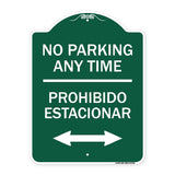 No Parking Anytime Prohibido Estacionar (With Bidirectional Arrow)