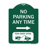 No Parking Anytime Tow-Away Zone with Right Arrow