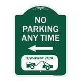 No Parking Anytime Tow-Away Zone with Left Arrow
