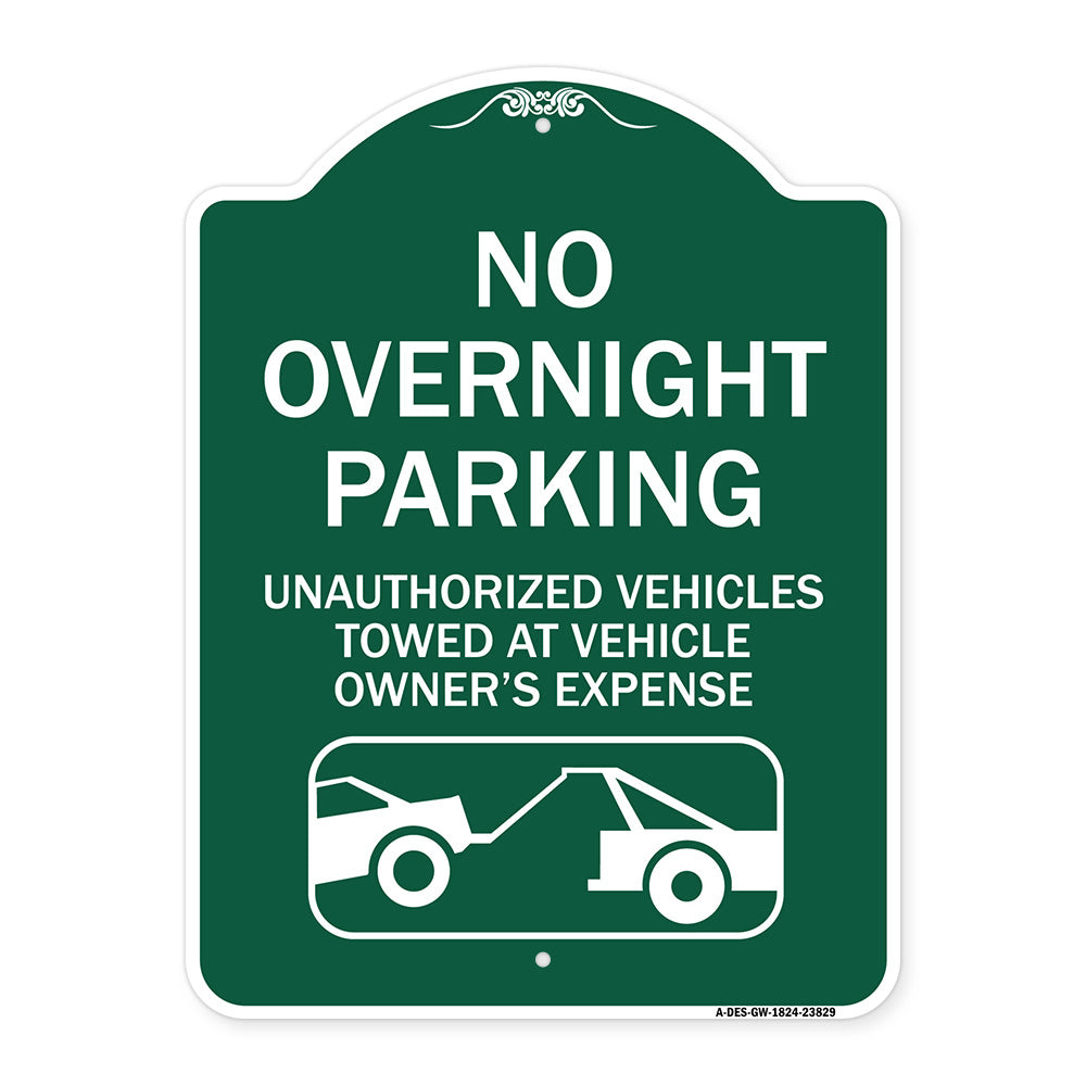 No Overnight Parking Unauthorized Vehicles Will Be Towed